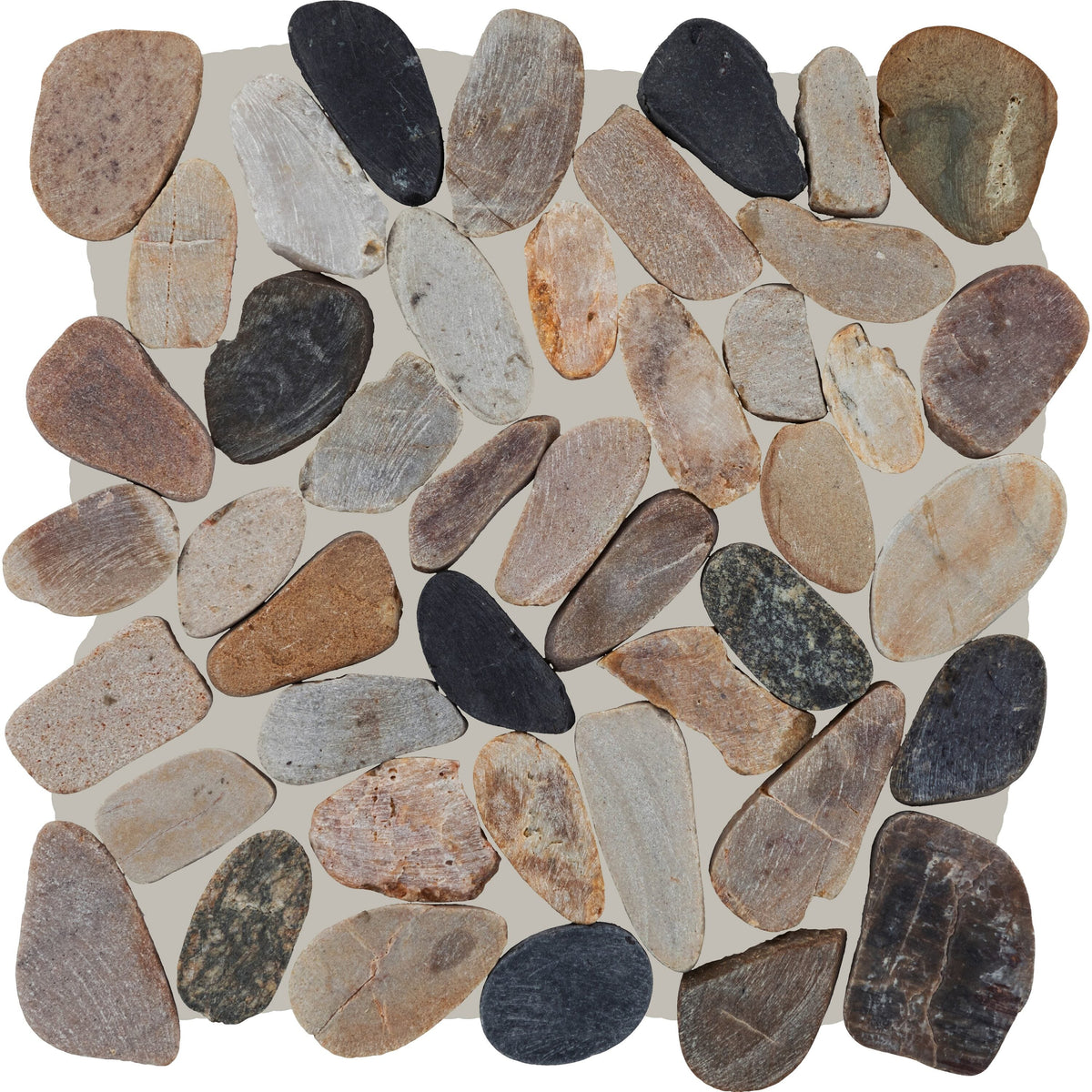 Daltile Decorative Accents Earthy Blend 13-in x 13-in Multi-finish Natural stone Marble/limestone Pebble Mosaic Floor and Wall Tile product image
