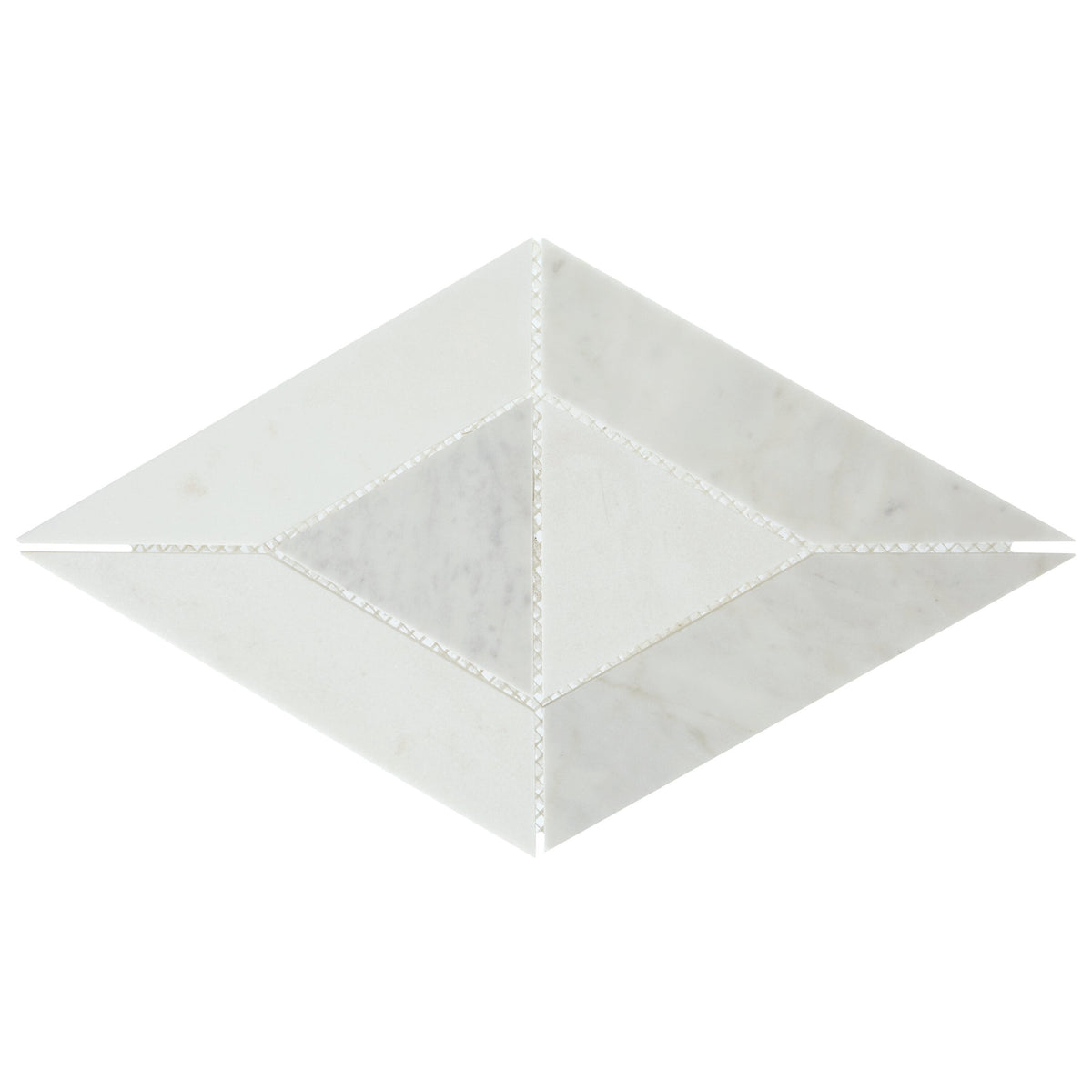 Daltile Lavaliere Carrara White/Thassos White 10-in x 17-in Honed Natural stone Marble Marble look Diamond Mosaic Wall Tile product image