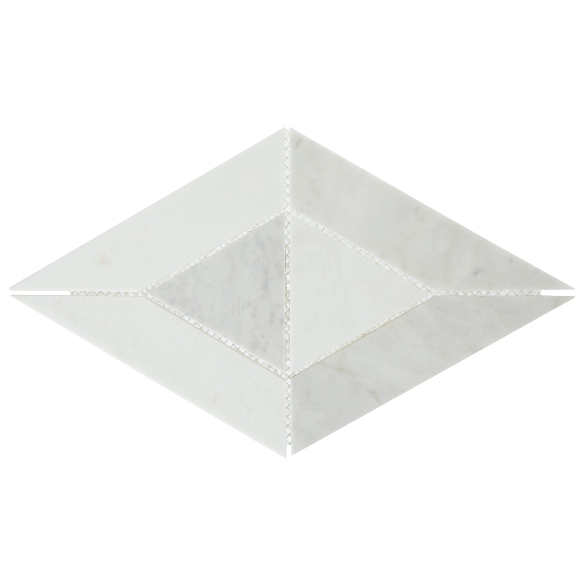 Daltile Lavaliere Carrara White/Thassos White 10-in x 17-in Honed Natural stone Marble Marble look Diamond Mosaic Wall Tile product image