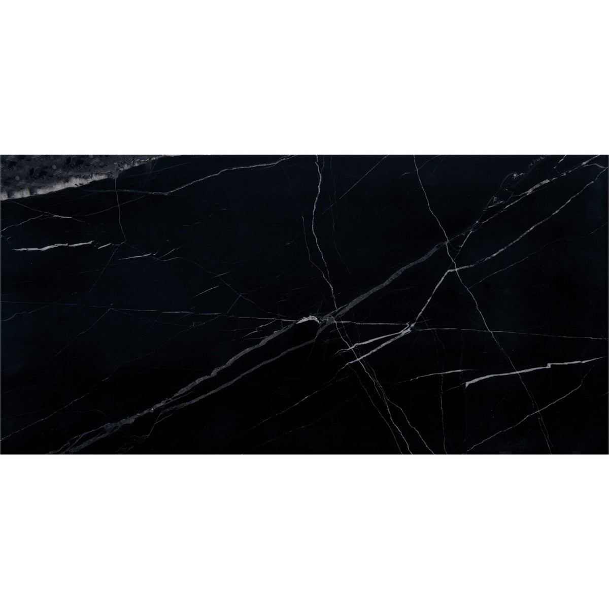 Daltile Pietra Divina Nero Marquina 12-in x 24-in Polished Natural stone Marble Marble look Floor and Wall Tile product image