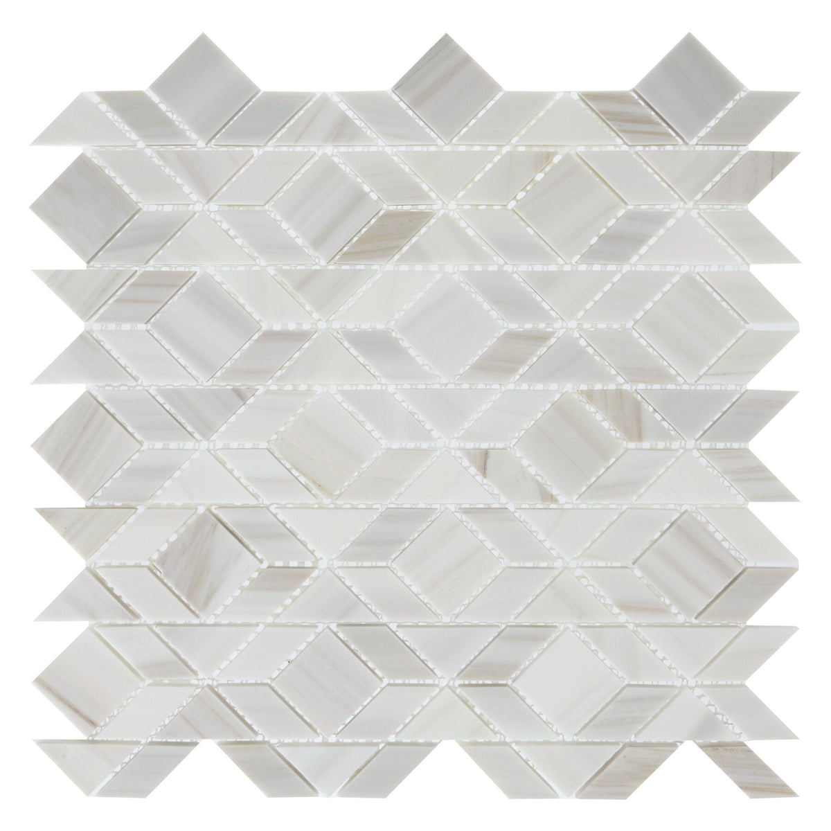 Daltile Pietra Divina Calacatta Dolomiti 13-in x 13-in Honed Natural stone Marble Marble look Multi-shaped Mosaic Floor and Wall Tile product image