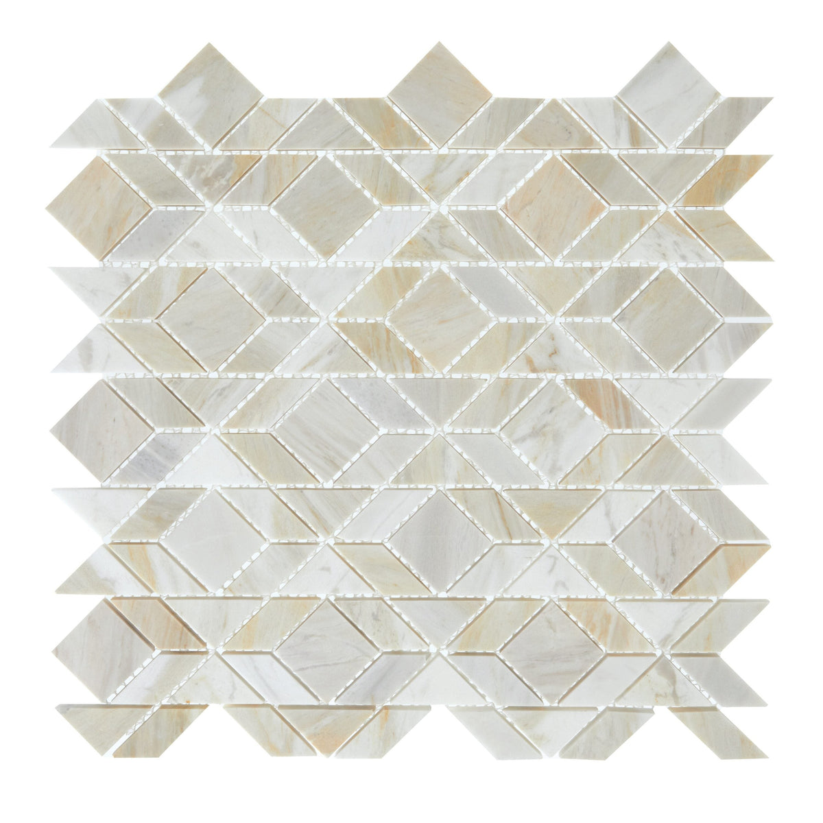 Daltile Pietra Divina Namaste 13-in x 13-in Honed Natural stone Marble Marble look Multi-shaped Mosaic Floor and Wall Tile product image