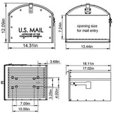 Storehouse Extra Large, Steel, Post Mount Mailbox, Black - Super Arbor