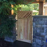 3 ft. x 6 ft. Western Red Cedar Flat Top Supreme Lattice Fence Gate - Super Arbor