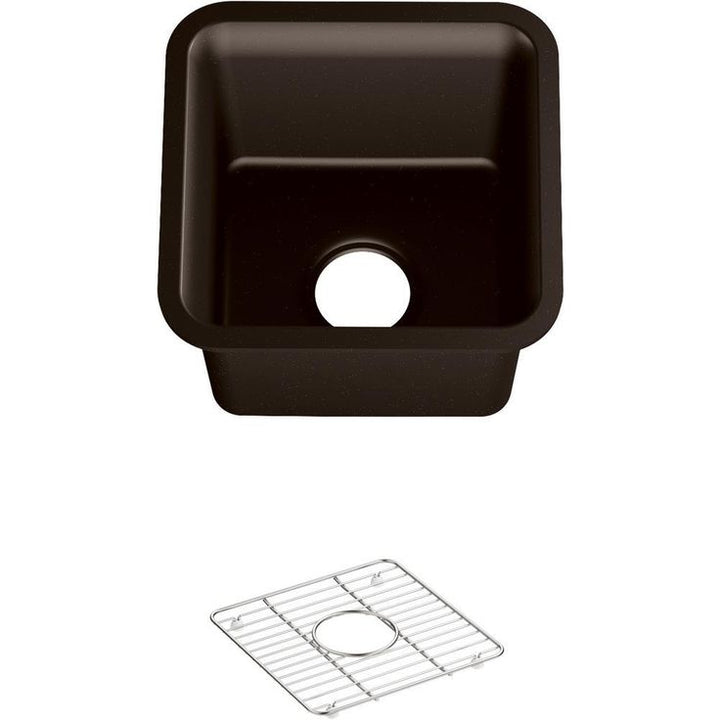 Cairn Undermount Neoroc 15 in. Single Bowl Bar Sink in Matte Brown