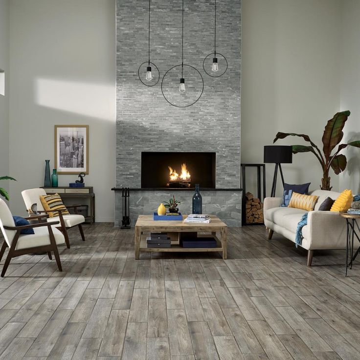Mohawk ForeverStyle Smoke Wood 6-in x 36-in Matte Porcelain Wood Look Floor Tile