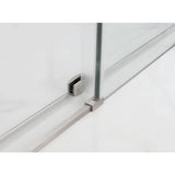 48 in. - 52 in. x 38 in. x 80 in. Frameless Corner Sliding Shower Enclosure Clear Glass in Stainless Steel Right - Super Arbor