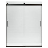 Levity 59 in. x 74 in. Frameless Sliding Shower Door in Nickel with Handle - Super Arbor