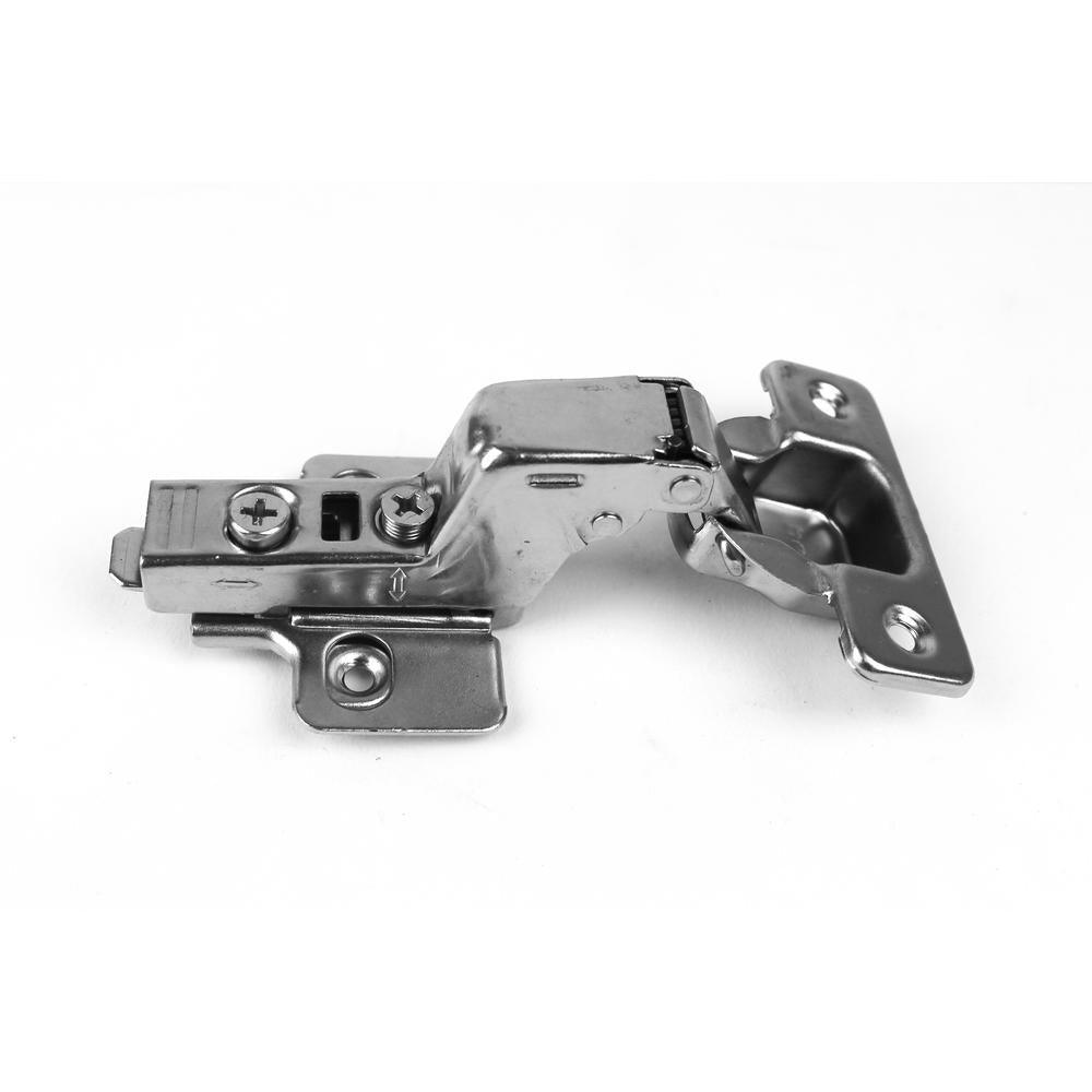 110-Degree 35 mm Inset Overlay Soft Close Frameless Cabinet Hinges with Installation Screws (1-Pair) - Super Arbor