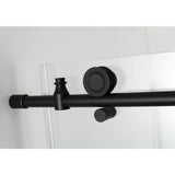 Kamaya 44 - 48 in. x 76 in. Completely Frameless Sliding Shower Door in Matte Black, Left Opening - Super Arbor