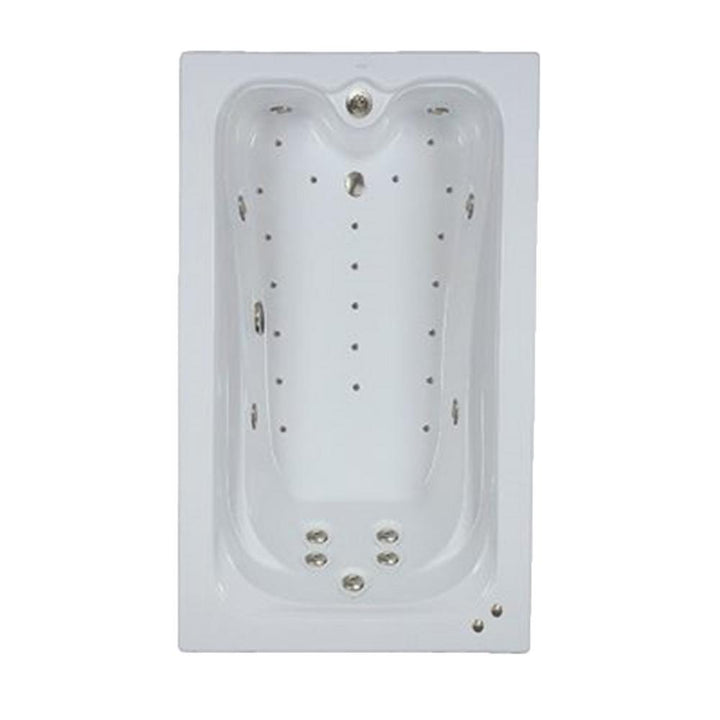 60 in. Acrylic Rectangular Drop-in Air and Whirlpool Bathtub in White - Super Arbor