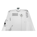 52.5 in. Left Side Walk-in Freestanding Bathtub Flatbottom Soaking SPA Tub in White - Super Arbor