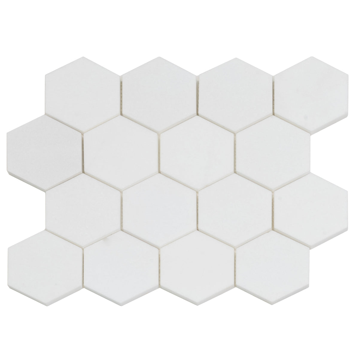Apollo Tile Nubes Snow White 10-in x 12-in Honed Natural stone Marble Hexagon Mosaic Floor and Wall Tile product image