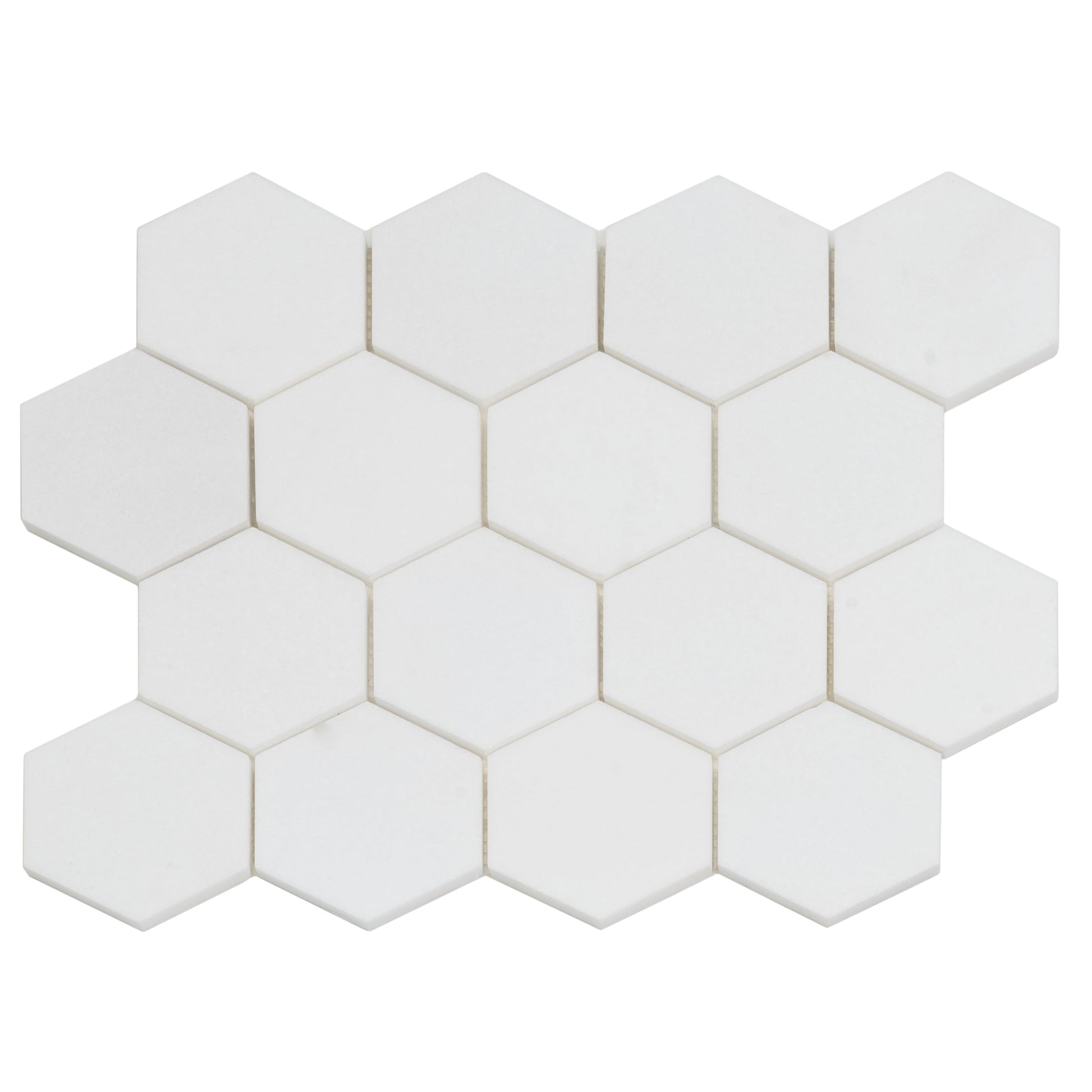 Apollo Tile Nubes Snow White 10-in x 12-in Honed Natural stone Marble Hexagon Mosaic Floor and Wall Tile product image