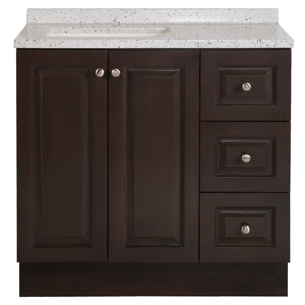 Northwood 37 in. W x 19 in. D Bathroom Vanity in Dusk with Solid Surface Vanity Top in Silver Ash with White Sink - Super Arbor