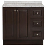Northwood 37 in. W x 19 in. D Bathroom Vanity in Dusk with Solid Surface Vanity Top in Silver Ash with White Sink - Super Arbor