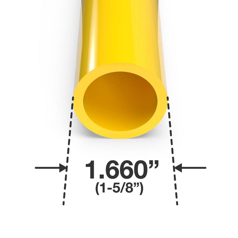 1-1/4 in. x 5 ft. Yellow Furniture Grade Schedule 40 PVC Pipe (2-Pack) - Super Arbor
