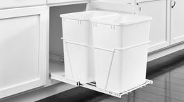 Rev-A-Shelf RV Series 35-Quart Dual Plastic Pull-Out Trash Can, Soft-Close, Bottom-Mount