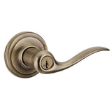 Tustin Satin Nickel Entry Door Lever featuring SmartKey Security - Super Arbor