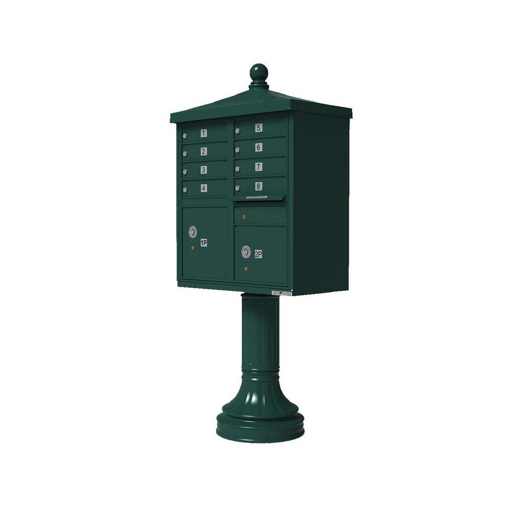Vital 1570 8 Mailboxes 2 Parcel Lockers 1 Outgoing Pedestal Mount Cluster Box Unit - Super Arbor