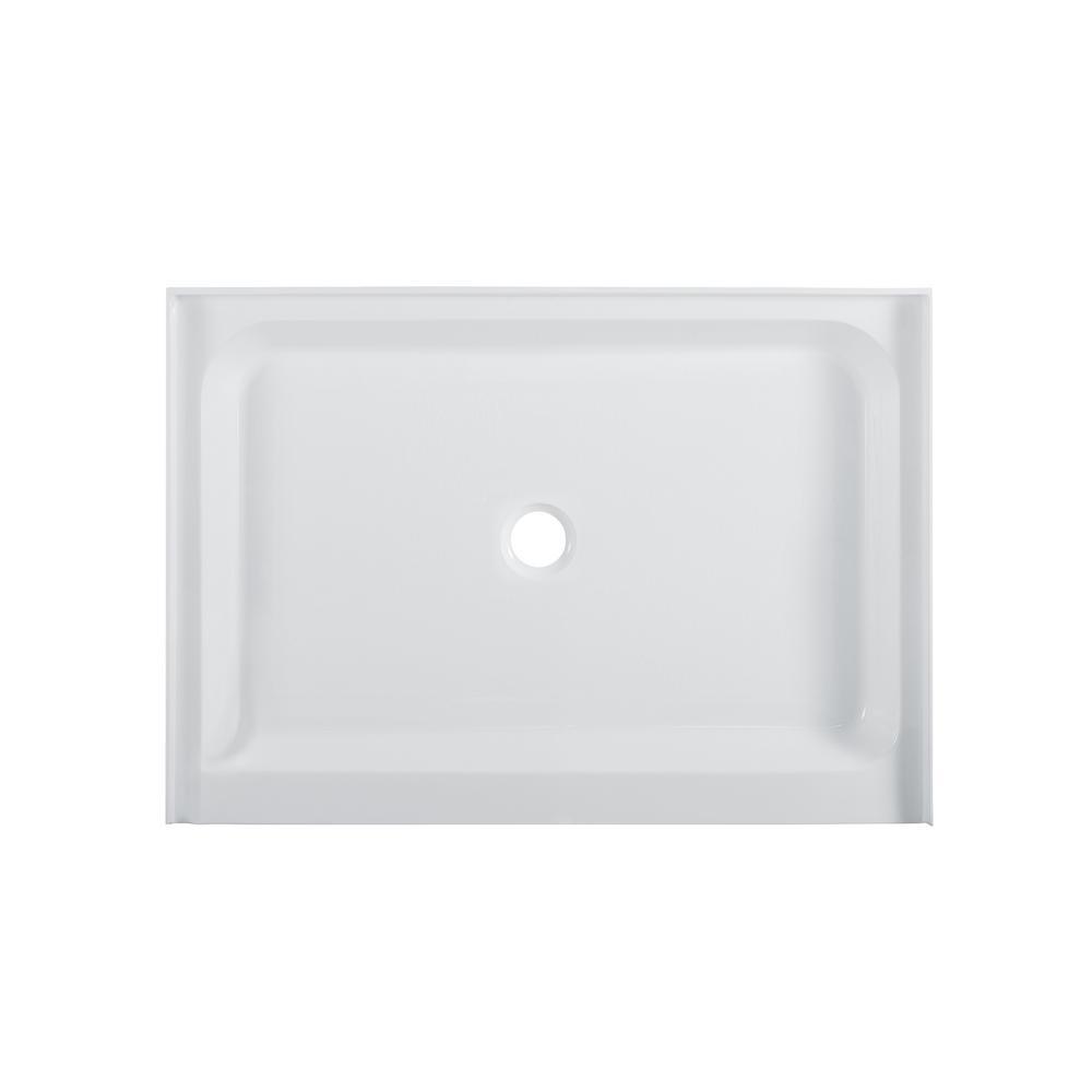 Voltaire 36 in. x 48 in. Single-Threshold, Center Drain Shower Base in White - Super Arbor