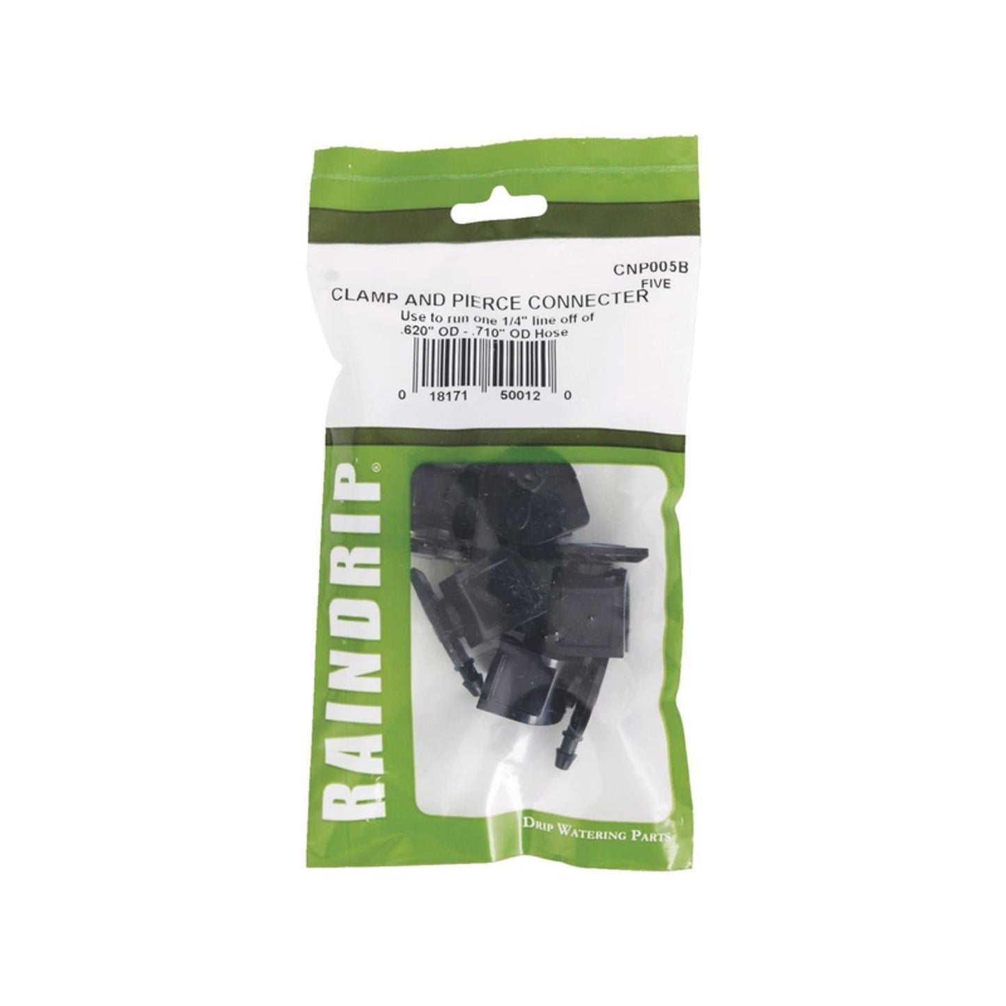 Raindrip Clamp N Pierce Self-Piercing Connector for 1/4 in. Tubing, 5-Pack