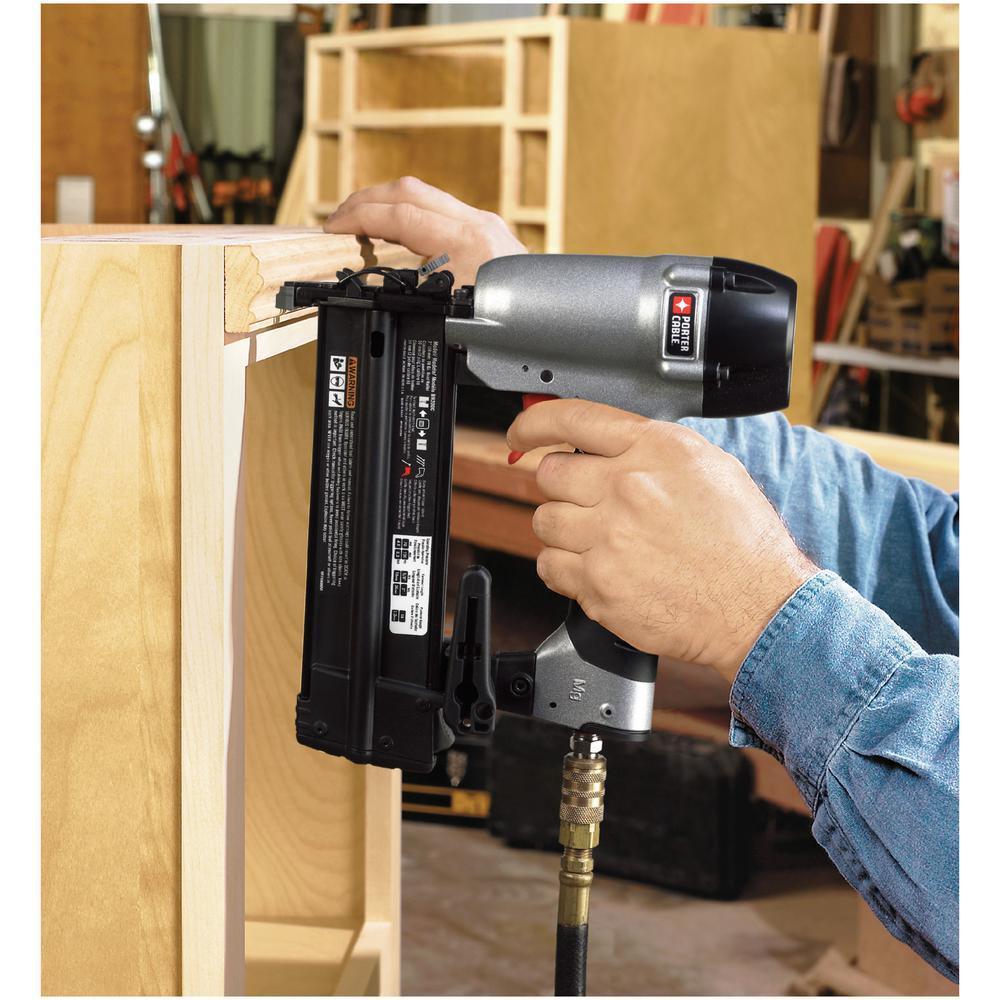 15-Gauge Pneumatic 2-1/2 in. Angled Finish Nailer Kit with Bonus 18-Gauge Brad Nailer Kit - Super Arbor