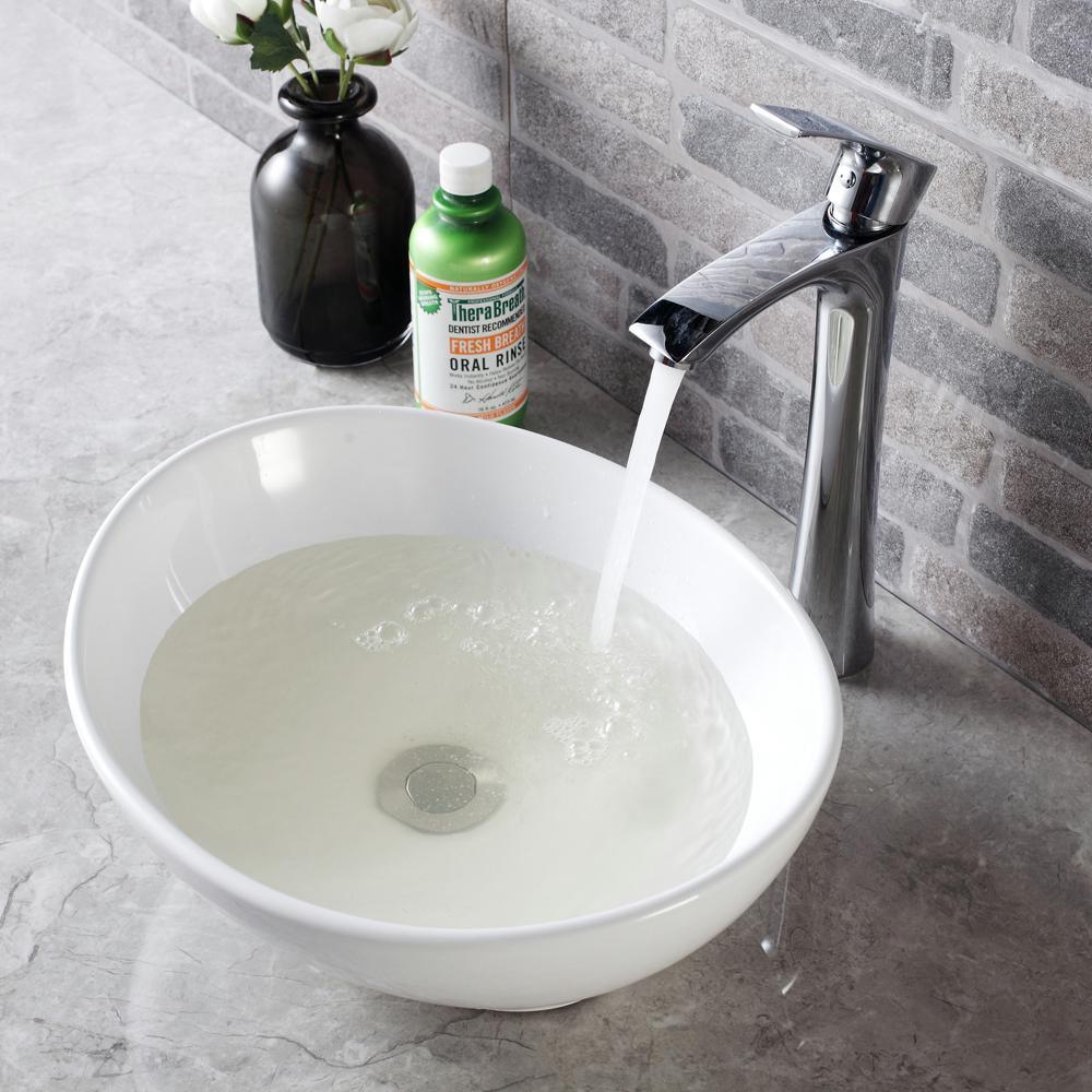 16 in. x 13 in. Vessel Sink Egg Shape Bathroom Ceramic Porcelain Vanity Art Basin Modern in White - Super Arbor