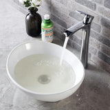 16 in. x 13 in. Vessel Sink Egg Shape Bathroom Ceramic Porcelain Vanity Art Basin Modern in White - Super Arbor