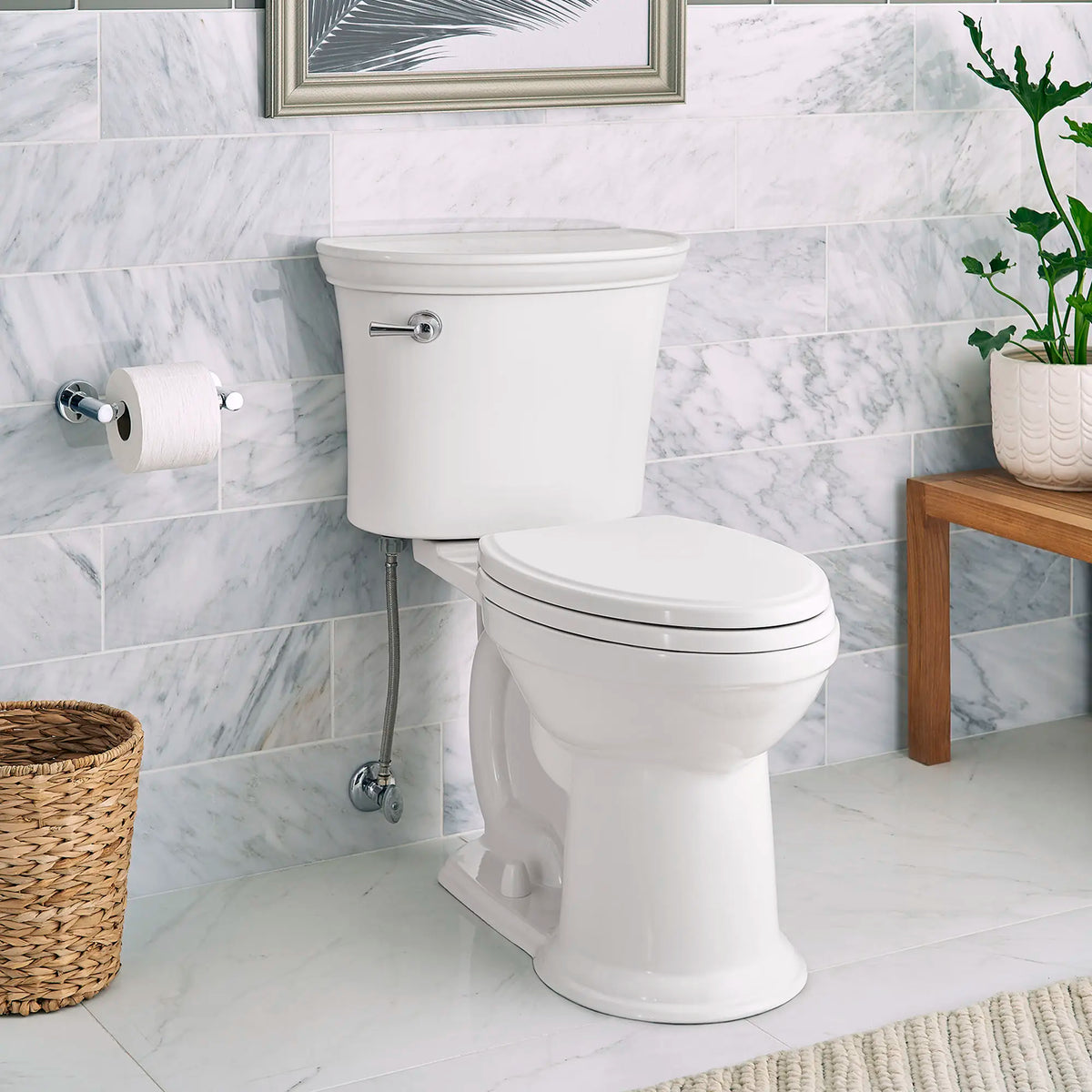 American Standard Esteem VorMax White WaterSense Elongated Chair Height 2-Piece Toilet, 12-in Rough-In