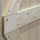 72 in. x 84 in. Unfinished Solid Core Knotty Pine Sliding Barn Door with Hardware Kit - Super Arbor