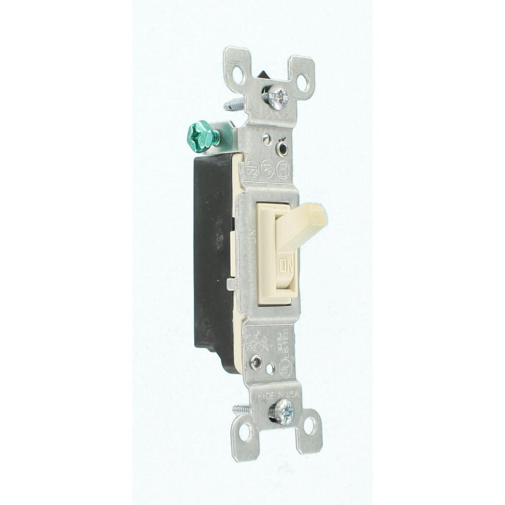 15 Amp Single-Pole Toggle Switch, Light Almond (10-Pack) - Super Arbor