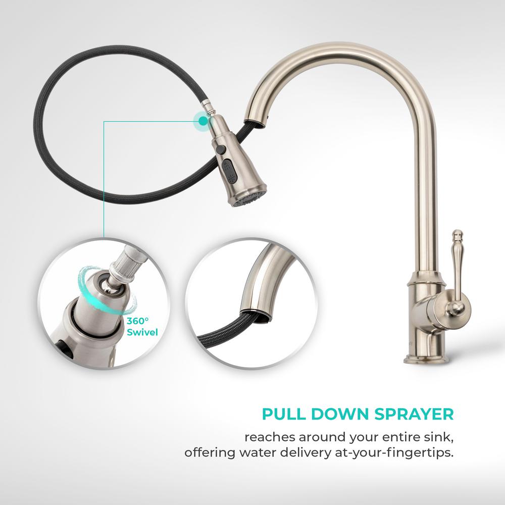 Handmade All-in-One Topmount Stainless Steel 33 in. x 22 in. Single Bowl Kitchen Sink w/ Pull-down Faucet, Accessory