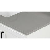73 in. W x 22 in. D x 0.75 in. H Quartz Vanity Top in Earth Gray with White Basins - Super Arbor