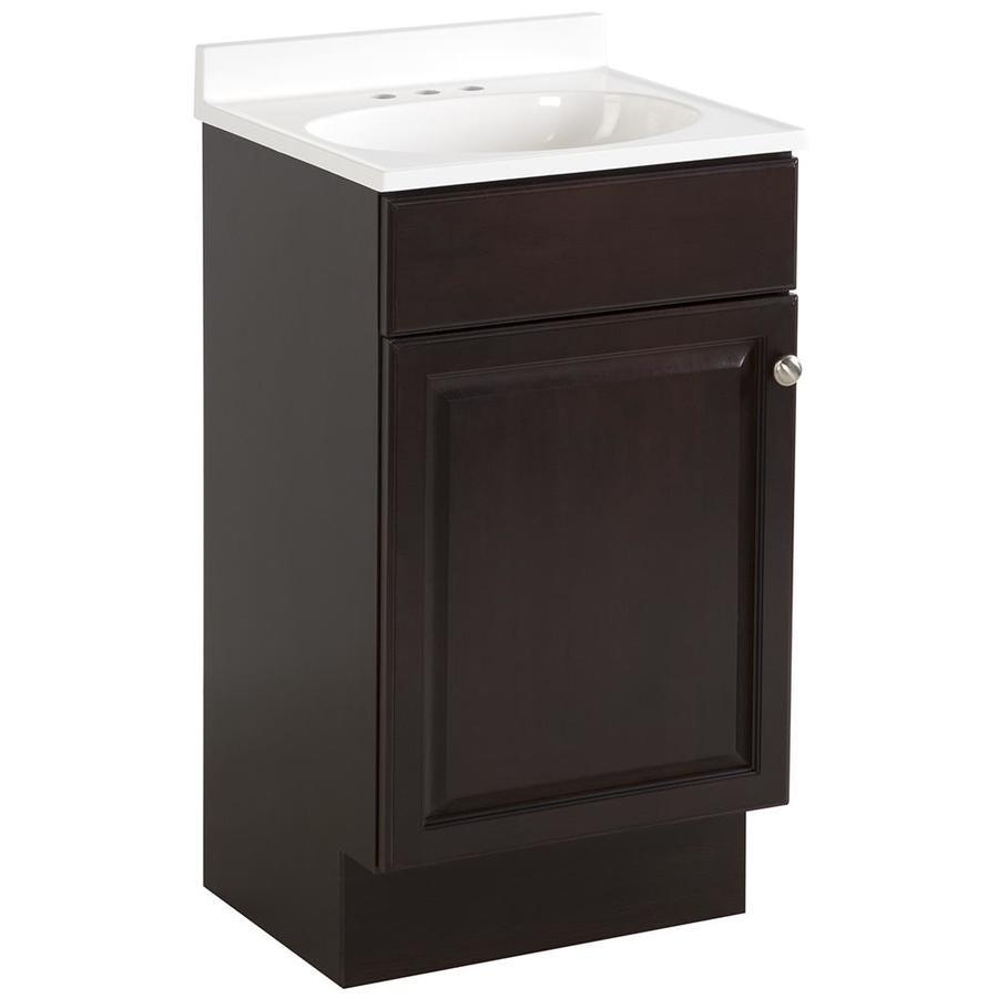 Project Source 18-in Golden Single Sink Bathroom Vanity with White Cultured Marble Top - Super Arbor