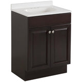 Project Source 24.5-in Java Single Sink Bathroom Vanity with White Cultured Marble Top