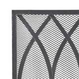 Buncombe Modern Black and Brushed Silver Single Panel Iron Fire Screen - Super Arbor