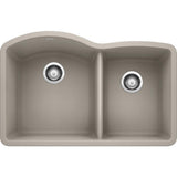 DIAMOND Undermount Granite Composite 32 in. 60/40 Double Bowl Kitchen Sink in Anthracite - Super Arbor