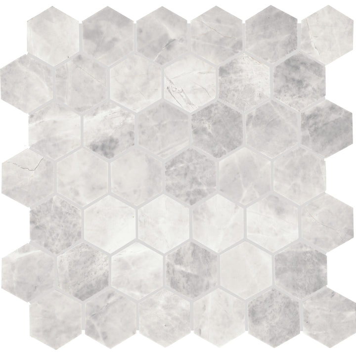 Daltile Eclessia Marble Cristallo 12-in x 12-in Honed Natural stone Marble Marble look Hexagon Mosaic Floor and Wall Tile product image