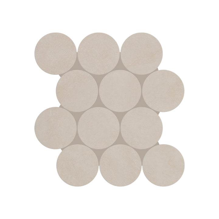 Daltile Indoterra Natural 13-in x 13-in Matte Porcelain Cement look Round Mosaic Floor and Wall Tile product image