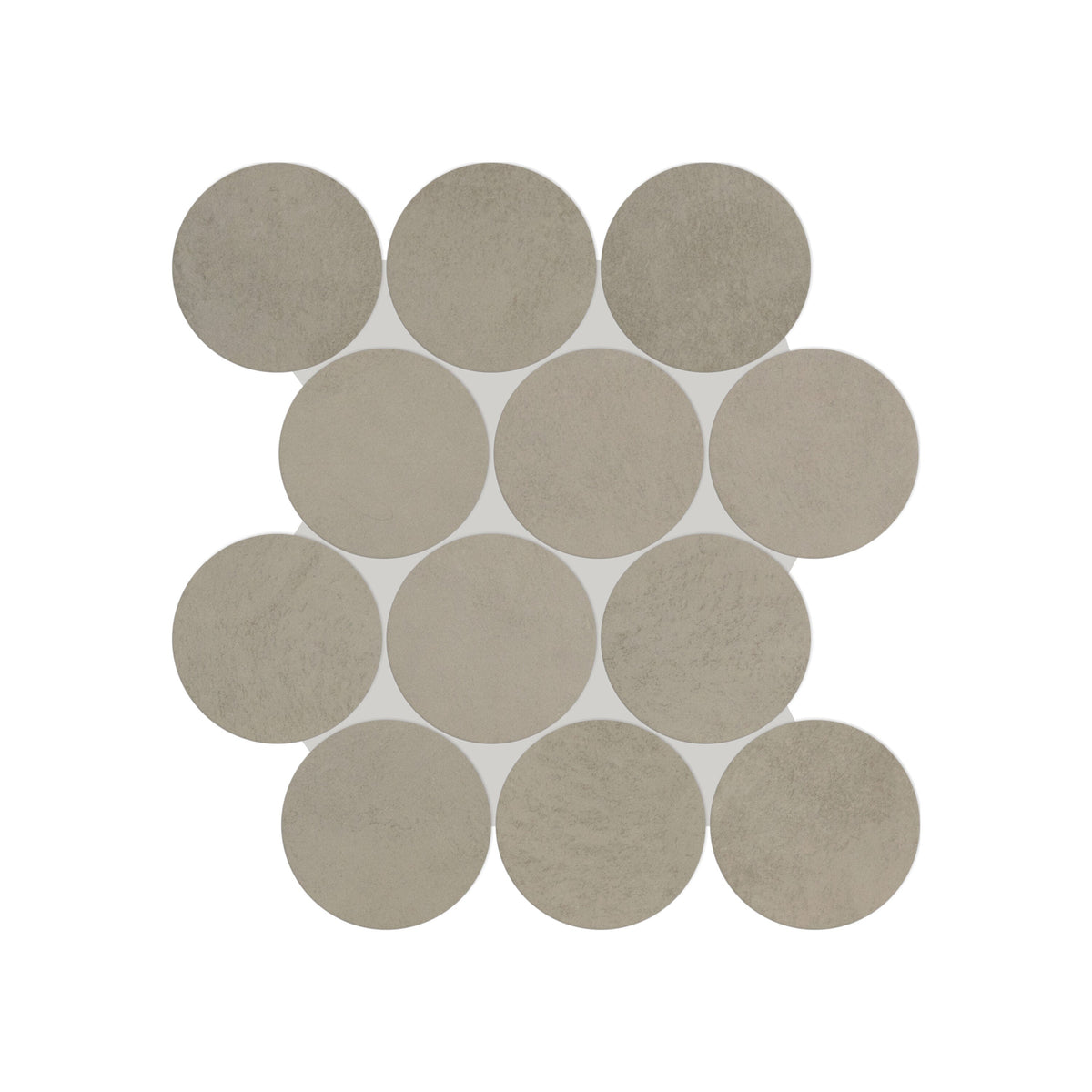Daltile Indoterra Riverbed 13-in x 13-in Matte Porcelain Cement look Round Mosaic Floor and Wall Tile product image