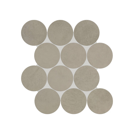 Daltile Indoterra Riverbed 13-in x 13-in Matte Porcelain Cement look Round Mosaic Floor and Wall Tile product image