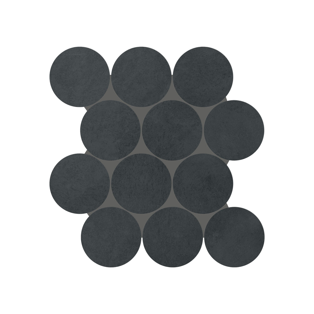 Daltile Indoterra Volcanic Ash 13-in x 13-in Matte Porcelain Cement look Round Mosaic Floor and Wall Tile product image