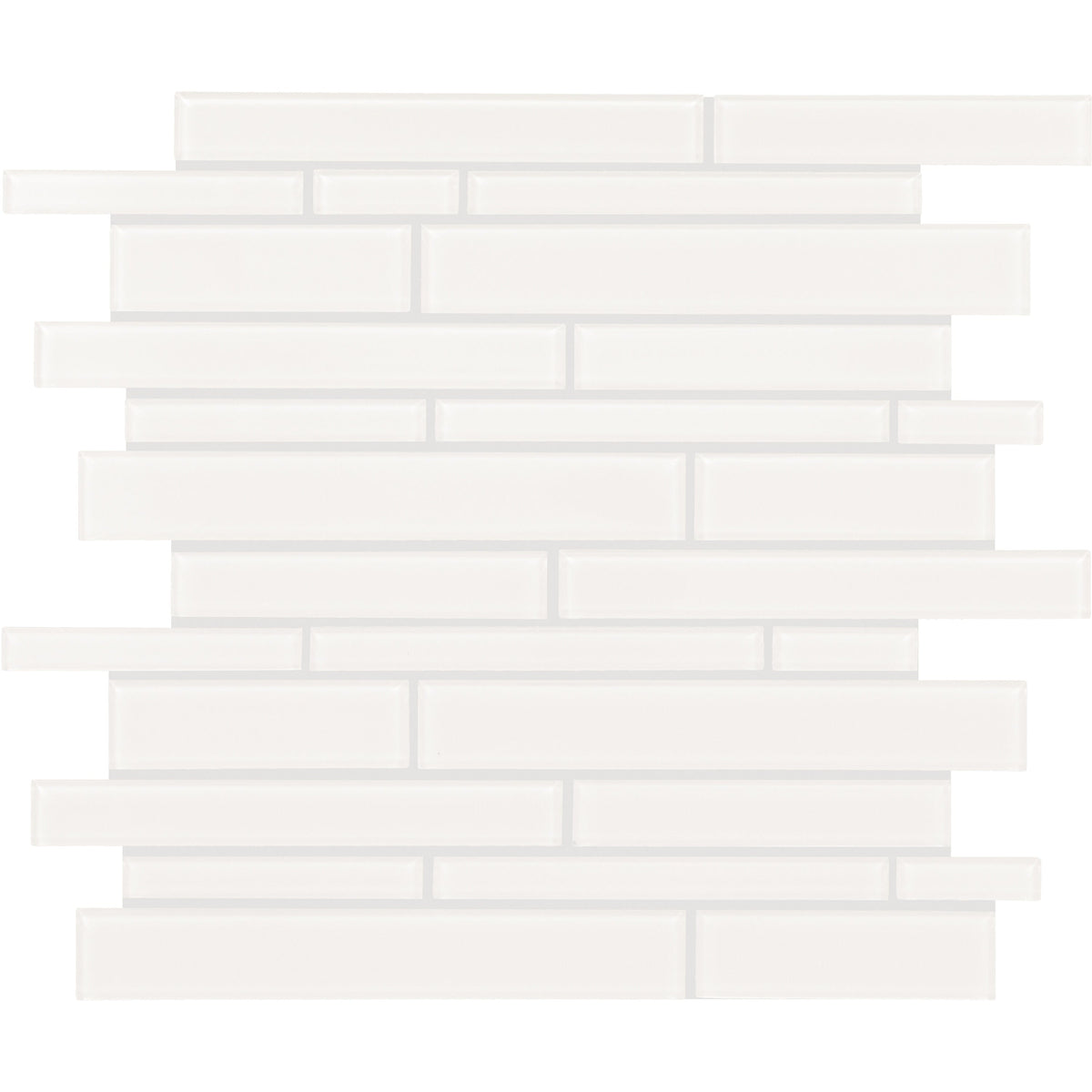 Daltile Amity White 11-in x 13-in Multi-finish Glass Patterned Mosaic Wall Tile product image
