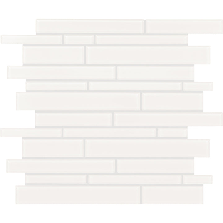 Daltile Amity White 11-in x 13-in Multi-finish Glass Patterned Mosaic Wall Tile product image