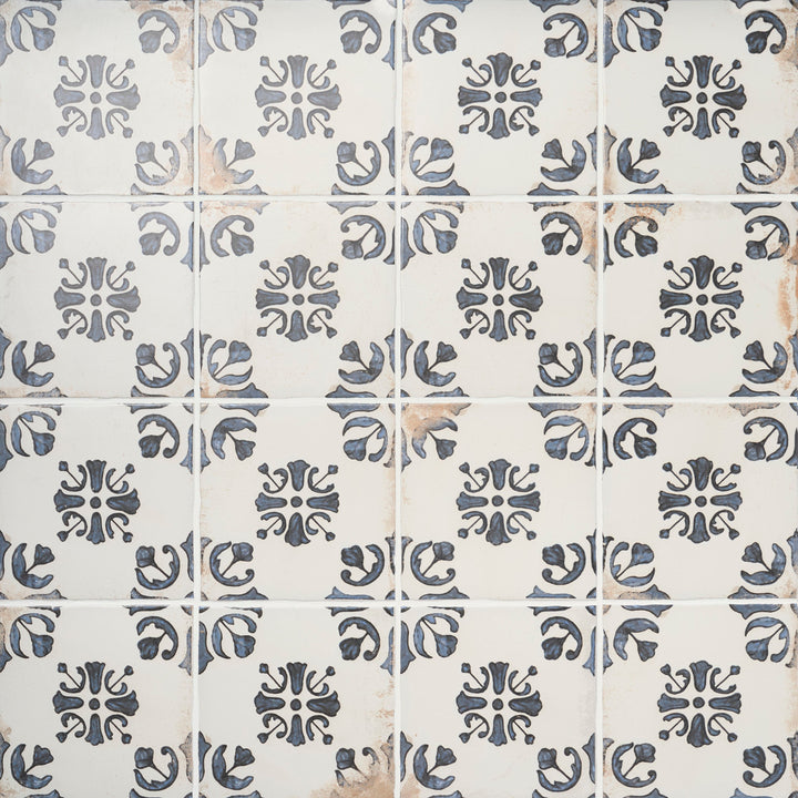 Artmore Tile Aurelia Terracotta Bell Blue 9-in x 9-in Matte Porcelain Handcrafted look Floor and Wall Tile product image