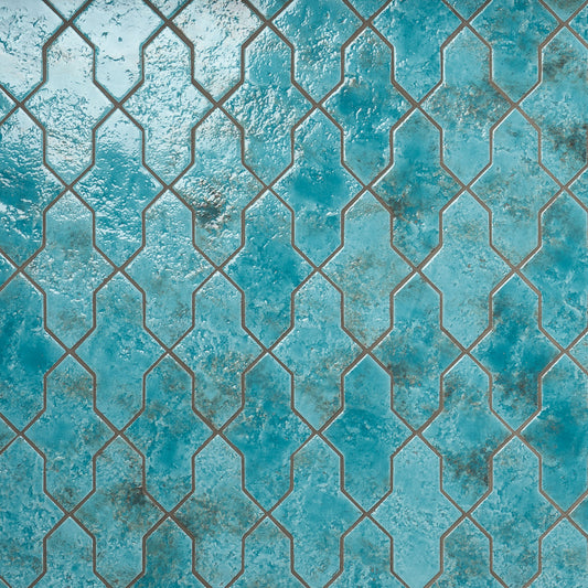 Artmore Tile Aether Lagoon Blue 5-in x 8-in Glossy Porcelain Handcrafted look Multi-shaped Floor and Wall Tile product image