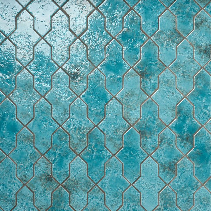 Artmore Tile Aether Lagoon Blue 5-in x 8-in Glossy Porcelain Handcrafted look Multi-shaped Floor and Wall Tile product image