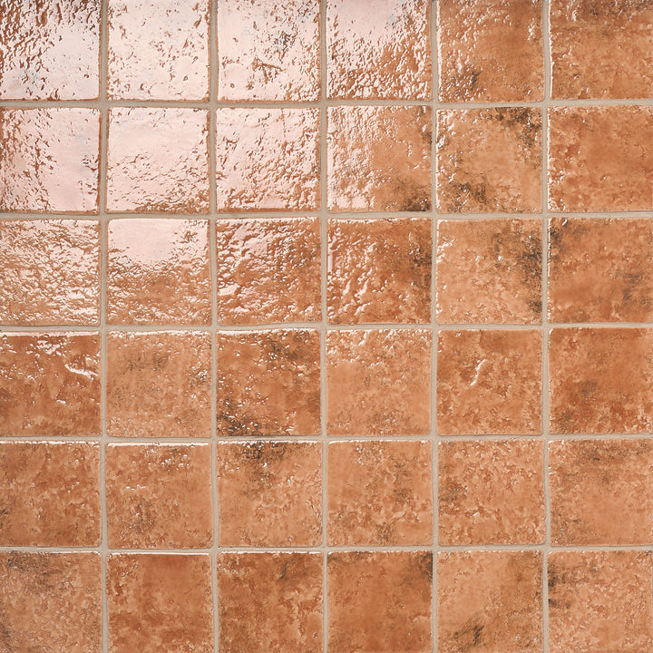 Artmore Tile Aether Sunset Terracotta 5-in x 5-in Glossy Porcelain Handcrafted look Floor and Wall Tile product image