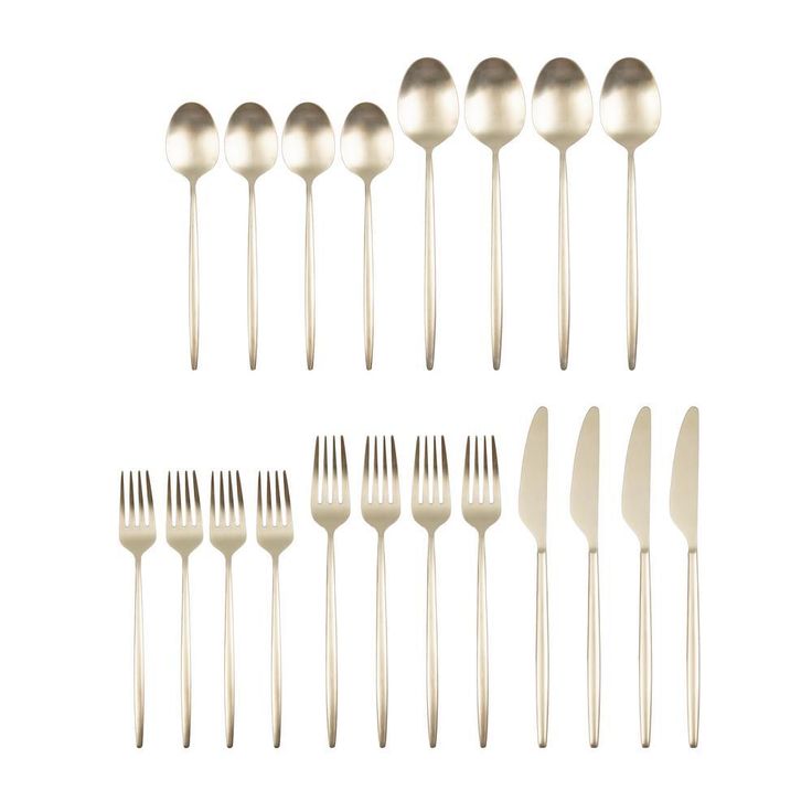 Gaze Champagne Satin 18/0 20-Piece Flatware Set (Service for 4)